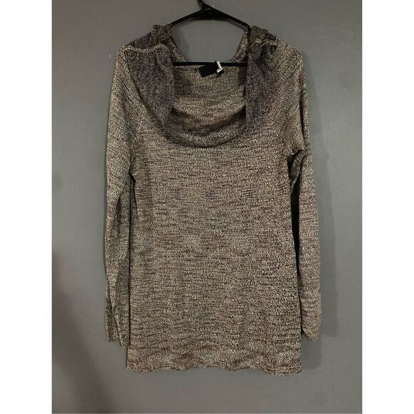 White House Black Market Metallic Off Shoulder Cowl Neck Sweater Size L - Picture 1 of 5